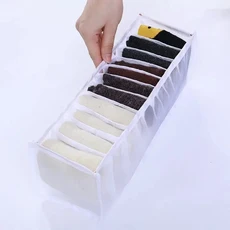 가정용 접이식 속옷 보관함 폴리에스터 서랍 분할 메쉬 양말 보관 및 분류 상자 11 그리드, 01 11, 1개, 03 White