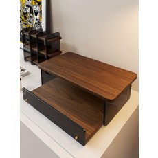 커피머신 선반 슬라이딩 서랍형 싱크대위 서랍장 홈카페, 블랙-레드티