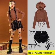 방송댄스복 주니어 댄스복 무대 공연 카고 팬츠 110