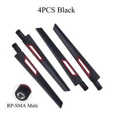 컴퓨터 네트워크 카드 WLAN 라우터용 밴드 WiFi ASUS SMA/RP-SMA 2400-5900Mhz 2.4G 5.8G 10dBi 4개, 02 RP-SMA Black