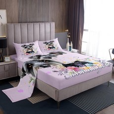 Castle Fairy 3D 코기 침대 시트 퀸 사이즈 만화 강아지 세트 성인 침실 장식 극세사 침구 플랫 매트리스 커버 베개 커버 2개 318158