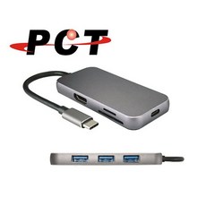 PCT USB-C 4合1 擴充座 (HDMI SD TF USB3.0 PD), 1個