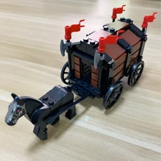 빌딩 블록 MOC 캐리지 중세 전차 패디 왜건 군사 무기 액세서리 조립 장면 모델, 01 Carriage 3
