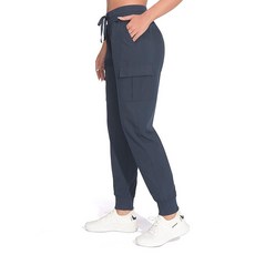 RUFIYO 여성용 카고 조거 경량 하이킹 팬츠 운동용 아웃도어 여행 운동 러닝 팬츠 라이트 네이비.