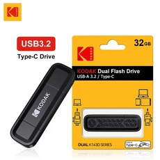 코닥 USB 3.2 & Type-C 플래시 드라이브 128GB 64GB USB3.2 Gen 1 OTG 고속 펜 메모리 스틱 (휴대폰/컴퓨터, 03 32GB
