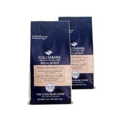 코스타리카 커피 ROBLESABANA Poas. SCA 특수 등급. 직접 무역 열대우림 동맹 인증 농장 원산지에서 로스트 미디엄에서 다크 로스트. 원두 355ml(12온스, 355ml