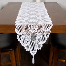 아트박스/위드마켓 프렌치 레이스 테이블 러너(33x183cm/화이트), 1개, 단일사이즈