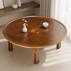 가온공방 엔틱 원형 교자상 접이식 690 3~4인용 좌식 밥상