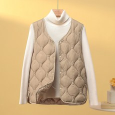 내피 방한 조끼 자켓이있는 코튼 양복 가 라이너 경량 2025 여성 슬림 운 한 겨울위