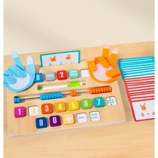 다기능 양면 산술 보드 수학 교육 보조 장치 손가락과 구슬을 계산하여 덧셈 뺄셈 학습, 01 colorful