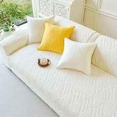 오라이프샵 크로스 사계절 논슬립 쇼파패드 쇼파매트, 아이보리, 1개