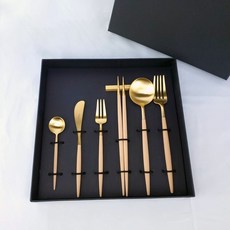 Cutipol GOA系列 焦糖金霧面不銹鋼 六件餐具(筷)組 禮盒, 1個