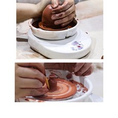 소형 도자기 돌림판 기계 도예 공방 전기 점토 공예 턴테이블 회전판, 1개, 디지털 디스플레이 버튼 그레이