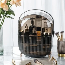 데스크탑 화장품 보관 상자 투명 보석 화장품 보관 상자 방수 및 방진 보석 화장품 보관 상자, 01 Black