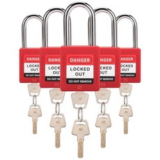 TOKCKYBL Lockout Tagout Lock Set | 레드 OSHA 준수 안전 자물쇠 5개 각 키 2개 포함 | 전기 산업 및 기계 잠금 태그 아웃 키트용 다양한