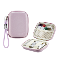 더심플러 디카 네모 컬러 케이스 스트랩 / 손끈 줄 있는 미니 디지털카메라 전용 휴대용 가방 / 옛날 미러리스 컴팩트 사진기 파우치 / 콤팩트 똑딱이 카메라 보관 백, 1개, 디카 네모 케이스(바이올렛/스트랩)