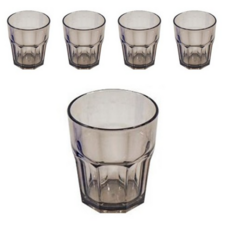 리빙메이트 플라스틱 팔각 물컵 270ml, 흑색, 5개