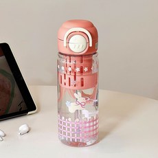 DaDaBaiCup 卡通雙飲吸管水杯, 1個, YY-024粉色:650ml, 1L