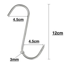 S고리 10매입세트 훈연 항아리 바베큐 대형 정육 스테인레스 후크고리 정육점 bbq s자 고기걸이, 10개