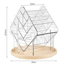 化妝品收納盒桌面可旋轉收納盒子家用梳妝檯飾品分格多功能儲物盒, 1個, 收納架-透明