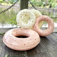游泳圈 造型泳圈 兒童泳圈加厚耐用成年人充氣腋下可愛ins網紅條紋寶寶大人游泳圈充氣泳圈, 百事可樂女孩（送充氣磊）,60#（建議25-50斤）, 1個
