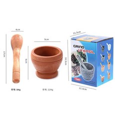 맷돌 수동 플라스틱 마늘 그라인더 주방 도구 향신료 및 페이스트 가정용 다지기 치통, 06 색상 상자 나무 색상