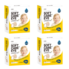 플레이드 소프트케어-아이 15매입 [1개] 저자극 의료용 실리콘 사시교정용 가림 패치 안대, 4개