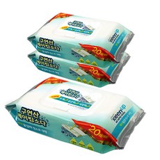 에파타클린업 구연산 베이킹소다 엠보싱 물걸레 청소포 대형 20매입, 3개