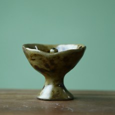 手工陶瓷油燈 復古風供佛燈, 酥油燈 - 黑色, 1個