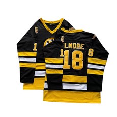 #18 아이스 하키 저지 사이즈 S-3XL 힙합 셔츠 파티용 블랙 L [호환]