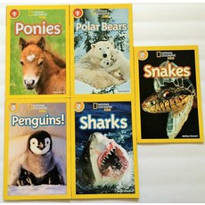 National GeoGRAPHIC 그래픽 Kids Chapters 5 Readers Set (Polar Bears Ponies Penguins! Sharks Snake, National GeoGRAPHIC 그래픽 Kids C