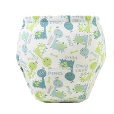 Mommywant 學習褲 寶寶訓練褲 戒尿布 寶寶學習褲 訓練褲 尿布褲 隔尿褲 可洗滌, 綠恐龍, 1套