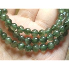 6.0咪稀少料淨體無棉絮順絲貓眼效應綠髮晶三圈手串, 1個