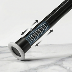 티알비 길이조절 커튼봉 압축봉, 블랙