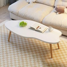 茶几 雙層 雲朵造型 茶桌, 暖白色單層【實體店品質】,80*40*50【臻選優質板材】, 1個