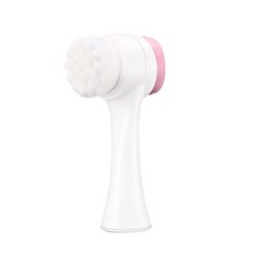 雙面萬毛洗臉棒 柔軟12000毛深層清潔 雙面刷頭 3D矽膠刷頭 矽膠刷 洗臉 卸妝 洗臉神器, 【粉】細毛洗臉棒, 1個, 粉