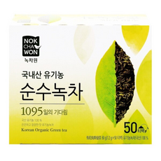 녹차원 유기농 순수녹차 4 코스트코 녹차잎 티백차 세트 홈카페, 1.2g, 50개입, 1개