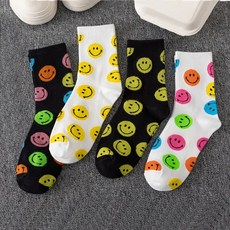 여성골프양말 여자골프양말 올 스마일 포인트 양말 여성 봄 여름 가을 여자골프웨어 스마일골프양말, 1개, 화이트(컬러)