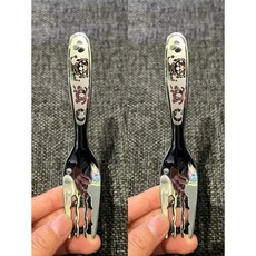 兒童316不鏽鋼餐具便攜組 短柄 幼兒園 可愛卡通 3-7歲適用 kom獅子叉2 隻（無盒） 1個 湯匙 叉子, 湯匙, 叉子