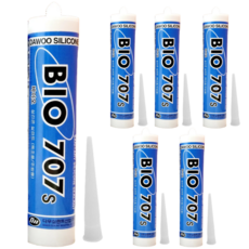 퀵마켓 욕실용 실리콘 바이오 707(노즐 포함 안전포장) 백색, 6개
