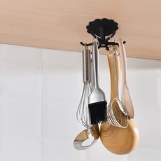 플로렛 회전 조리도구걸이 접착식 욕실 천장 후크, 상세 참조, 1개