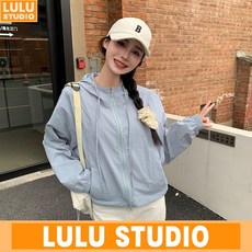 LULU寬松防曬衣女2024夏薄款灰色開衫，涼感透氣防紫外線外套，適合登山騎行通勤