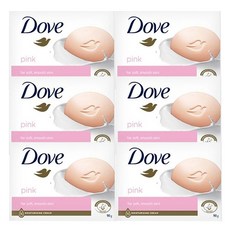 도브 뷰티바 핑크 비누, 90g, 6개입