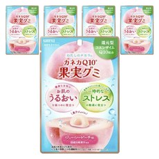 Kaneka Foods Co. Ltd. Q10 과실 구미 쥬시피치 맛, 5개, 40g