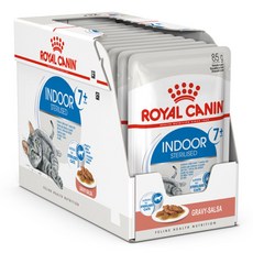 로얄캐닌 습식 고양이 사료 그레이비 인도어 7+ 85g, 닭, 12개
