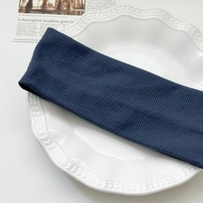 Fee 韓系彈力寬版髮帶 細直紋洗臉束髮帶 頭飾髮飾, 1個, 現貨-9#/寶藍, 現貨-9#/寶藍