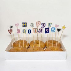 케이크 데코픽 도넛 꾸미기 생일 기념일 토퍼, 1개 1개