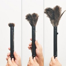 靜電真鴕鳥毛撣子 雞毛撢子 可伸縮 灰塵撢 家用除塵不掉毛 車用清潔掃灰加厚雞毛撣, G 黑色伸縮款約40cm, 1個