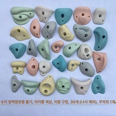 등반 클라이밍홀드 암벽홀더 볼더링패드 클라이밍손잡이, 레진 마카롱 이중 구멍 랜덤