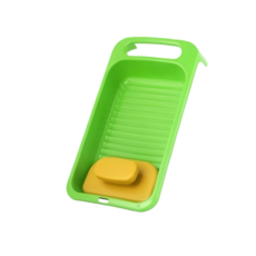 可愛卡通兒童洗衣板，寶寶手洗搓衣板，迷你洗衣板，旅行洗衣板, 綠色, 1個